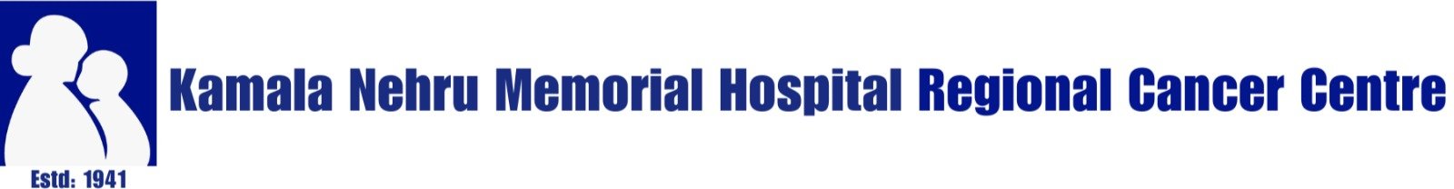 WhatsApp Image 2026-06-02 at 5.45.31 PM Kamala Nehru Memorial Hospital Regional Cancer Centre logo with two white silhouettes on blue and 'Estd: 1941' text.